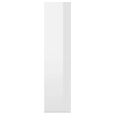 vidaXL grāmatu plaukts, 66x30x130 cm, spīdīgi balts, skaidu plāksne