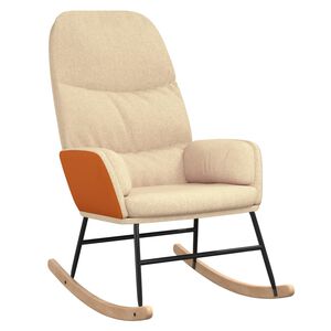 vidaXL &scaron;ūpuļkrēsls, krēmbalts audums