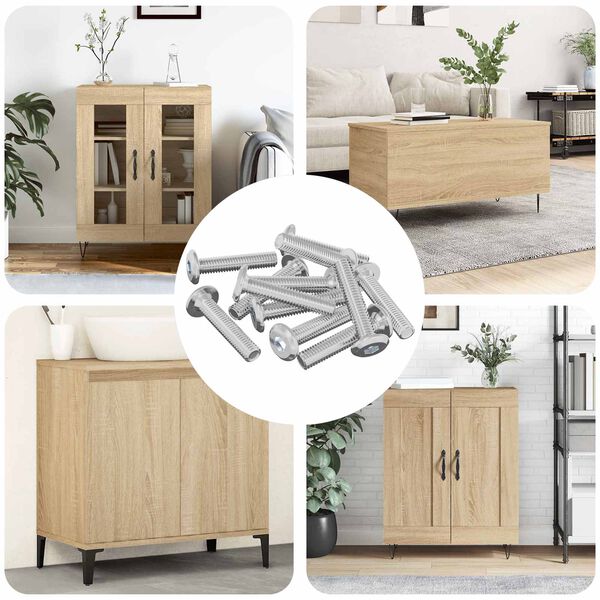 vidaXL Slēdzene skrūve Vienkrāsains 12 pcs Sudraba M6 x 30 mm Tērauds