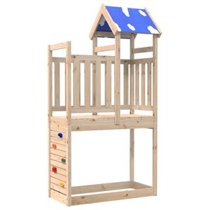 vidaXL Spēļu tornis Brūna 110.5 x 52.5 x 215 cm Ciets priedes koks