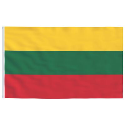 vidaXL Lietuvas karogs un karoga masts, alumīnijs, 6 m
