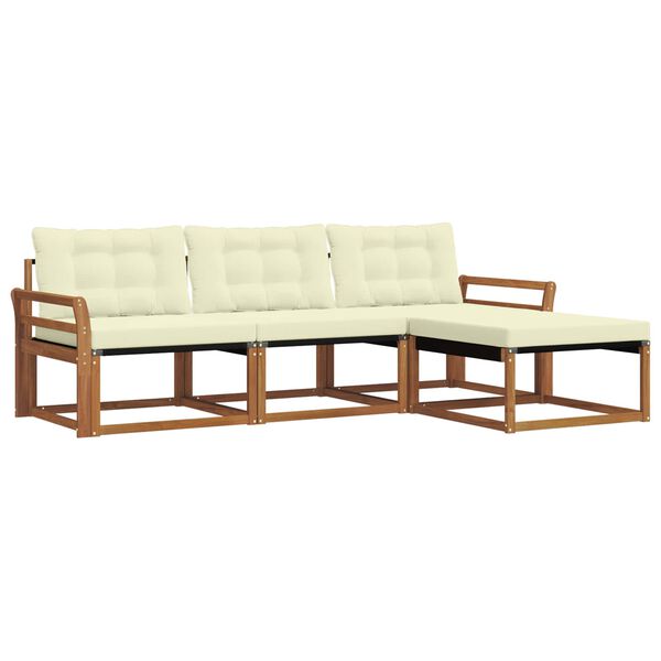 vidaXL Āra dīvānu komplekts ar spilvenu 4 pcs Dabisks un krējuma