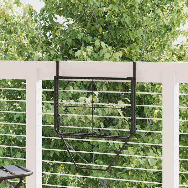 vidaXL balkona galdiņ&scaron;, melns, 60x40 cm, tērauds