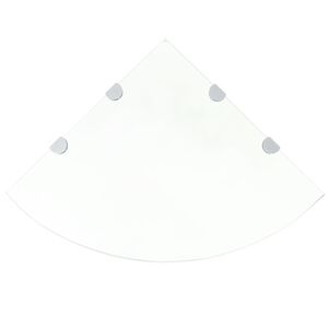 vidaXL stūra plaukts ar hromētiem turētājiem, 45x45 cm, stikls