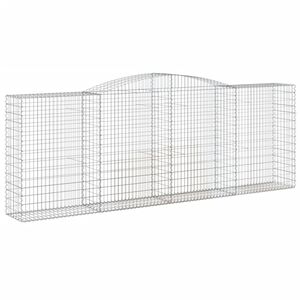 vidaXL arkveida gabiona grozs, 400x50x140/160 cm, cinkota dzelzs