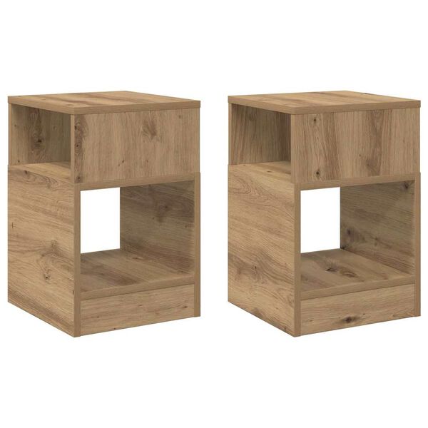 vidaXL Papildu galdiņ&scaron; 2 pcs Artisānā ozols 30,5 x 30 x 45 cm