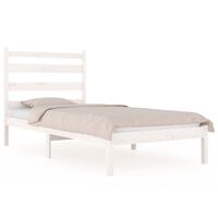 vidaXL gultas rāmis, balts, priedes masīvkoks, 75x190 cm, 2FT6