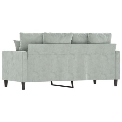 vidaXL divvietīgs dīvāns, gaiši pelēks, 140 cm, samts
