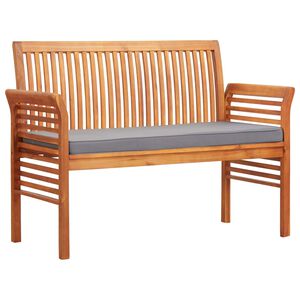 vidaXL divvietīgs dārza sols ar matraci, 120 cm, akācijas masīvkoks
