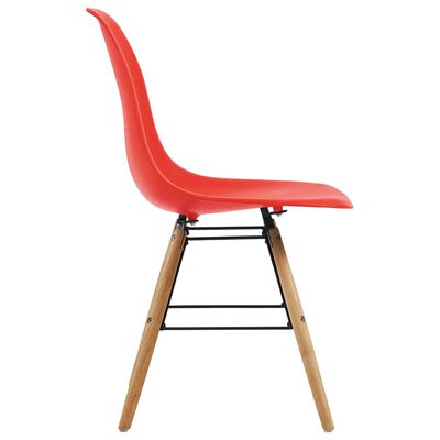 vidaXL virtuves krēsli, 4 gab., sarkana plastmasa