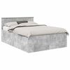 vidaXL Gultas rāmis Betona pelēks 150 x 200 cm Inženierijas koks