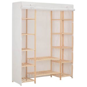 vidaXL skapis, 135x40x170 cm, balts audums