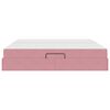 vidaXL Gulta ar uzglabā&scaron;anas vietu un matraci Rozā 200 x 200 cm Samts