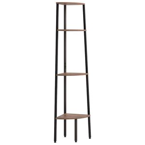 vidaXL 4 līmeņu stūra plaukts, tum&scaron;i brūns un melns, 45,5x31,5x150 cm
