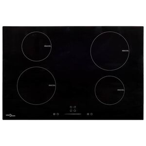 vidaXL indukcijas plīts ar 4 riņķiem, skārienjūtīga, stikls, 7000 W