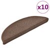 vidaXL kāpņu paklājiņi, 10 gab., 56x17x3 cm, kafijas brūni, pusapaļi