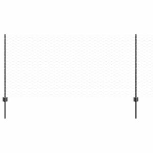 vidaXL Se&scaron;stūra žogs ar stabu 10 x 1 m PVC pārklāts tērauds Pelēka