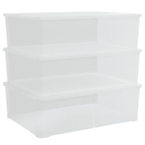 vidaXL uzglabā&scaron;anas kastes, 3 gab., plastmasa, 25 L, savietojamas