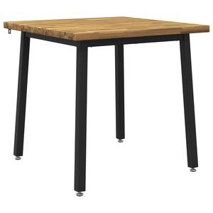 vidaXL 60 x 55 x 75 cm Cietā akācijas koks Balta un melna Taisnstūra