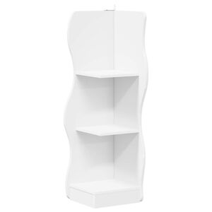 vidaXL Stūra plaukts Balts 34 x 33 x 102 cm Inženierijas koks