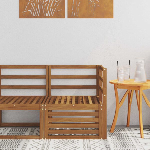 vidaXL Āra Stūra Dīvāns Cietā akācijas koks Dabiska 63 x 63 x 73 cm