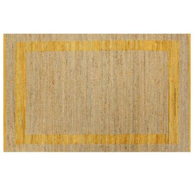vidaXL paklājs, roku darbs, džuta, dzeltens, 120x180 cm