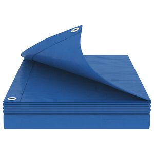 vidaXL Pārklājs ar acīm Zila 8 x 8 m 180 gsm PE