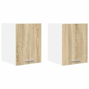 vidaXL Piekarams skapītis ar durvīm Riga 2 pcs Sonoma ozols un balts
