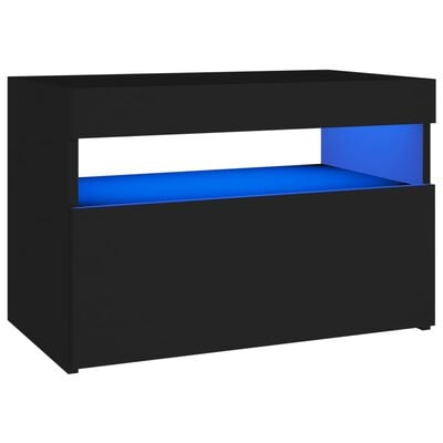 vidaXL TV galdiņi ar LED lampiņām, 2 gab., 60x35x40 cm, melni