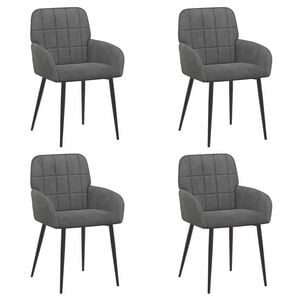 vidaXL Ēdamkrēsli 4 pcs Samts Tum&scaron;i pelēka 57 x 50 x 85 cm