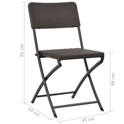 vidaXL saliekami dārza krēsli, 2 gab., HDPE, tērauds, brūni