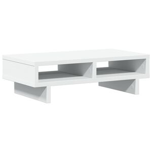 vidaXL monitora paliktnis, balts, 50x27x15 cm, inženierijas koks