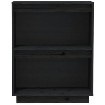 vidaXL konsoles skapītis, melns, 60x34x75 cm, priedes masīvkoks