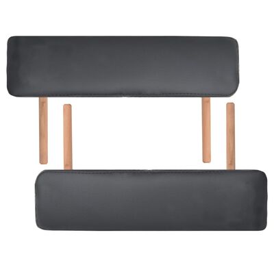 vidaXL masāžas galds un taburete, 2 daļas, saliekami, 10 cm, melni