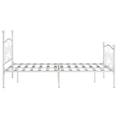 vidaXL gultas rāmis ar redeļu pamatni, balts, 160x200 cm, metāls