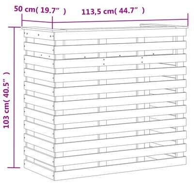 vidaXL āra bāra galds, 113,5x50x103 cm, priedes masīvkoks