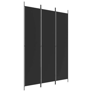 vidaXL 3-paneļu istabas aizslietnis, 150x220 cm, melns audums