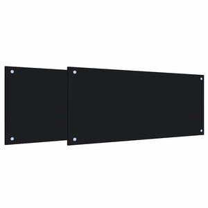 vidaXL Virtuves aizsargpaneļi 2 gab. Melna 90 x 40 cm rūdīts stikls
