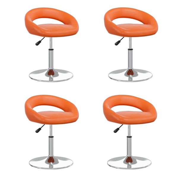 vidaXL grozāmi virtuves krēsli, 4 gab., oranža mākslīgā āda