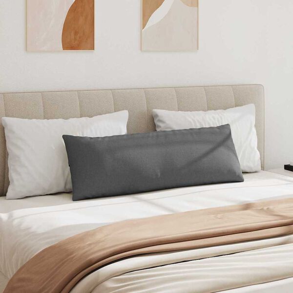 vidaXL Dīvāna spilveni 2 pcs Tum&scaron;i pelēks 120 x 40 cm audums