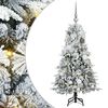 vidaXL Mākslīgā Saliekamā Ziemassvētku Egle Balts 120 cm PE un PVC
