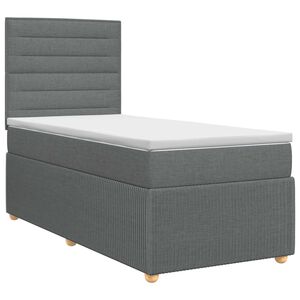 vidaXL Kontinentālā gulta ar matraci Tum&scaron;i pelēka 80 x 200 cm Audums