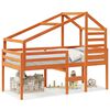 vidaXL augstā gulta ar jumtu vaska brūnas 80x200 cm priedes masīvkoks