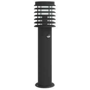 vidaXL āra zemes lampa ar sensora, melnas, 60 cm, nerūsējo&scaron;s tērauds