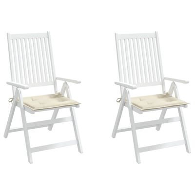 vidaXL dārza krēslu spilveni, 2 gab., krēmkrāsas, 50x50x3 cm, audums