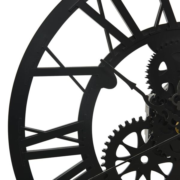 vidaXL sienas pulkstenis, melns, 30 cm, akrils