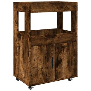 vidaXL bāra ratiņi, ozolkoka krāsa, 60x39,5x89 cm, inženierijas koks