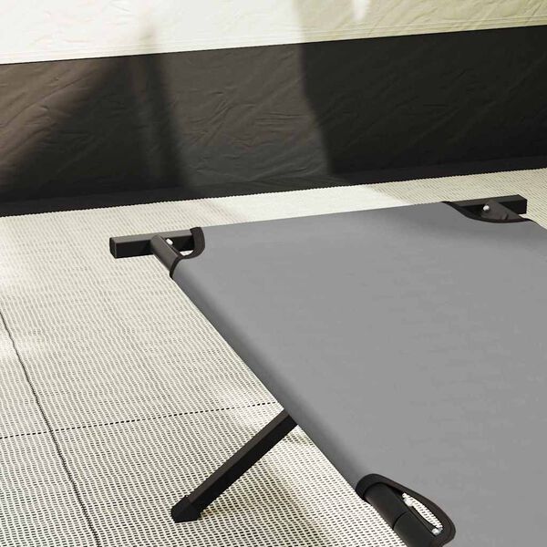 vidaXL Salokāma kempinga gulta Pelēka 210 x 80 x 46 cm