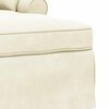 vidaXL &Scaron;ezlongs ar svārkiem Krēmkrāsa 91 x 157 x 91 cm Ribots audums