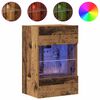 vidaXL Sienas skapī&scaron;i ar LED apgaismojumu televizoram 2 gab Old Wood 40x30x60,5 cm